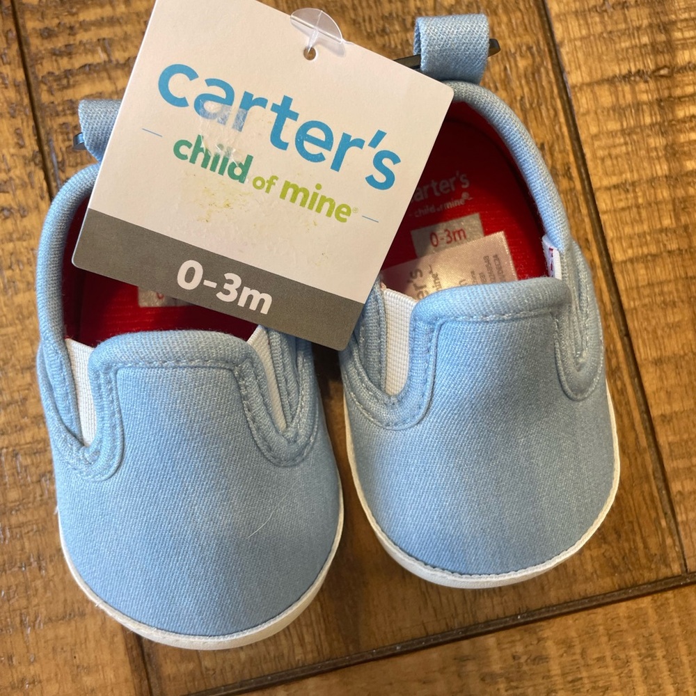 Carters blue  Baby Shoes 0-3mos